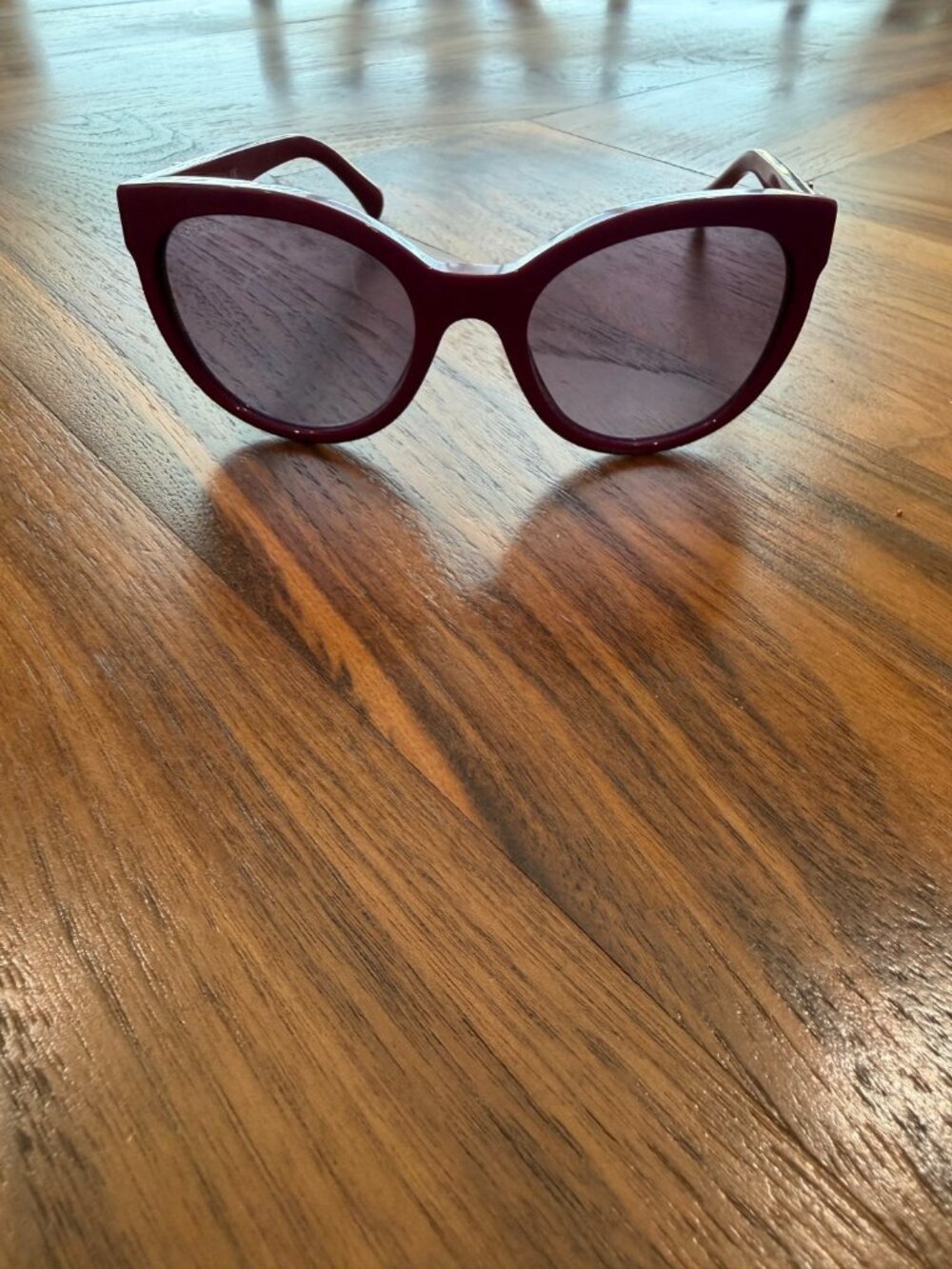 Chanel Pink Sunglasses with quilted case dark tint casual double C